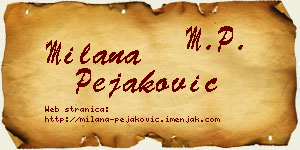 Milana Pejaković vizit kartica